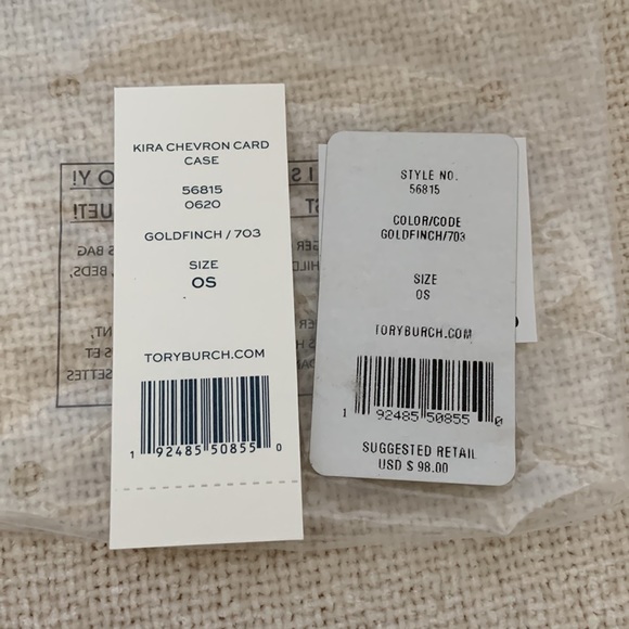 Tory Burch Kira Chevron Goldfinch Card Case - Picture 6 of 6